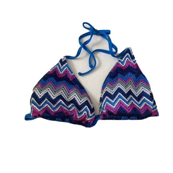 BECCA Other - Becca by Rebecca Virtue Crochet Triangle Bikini Top Multi-color Size M